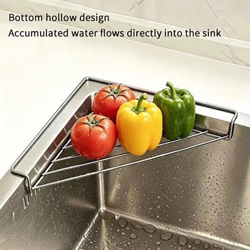 Stainless Steel Sink Corner Drain Rack & Towel Holder