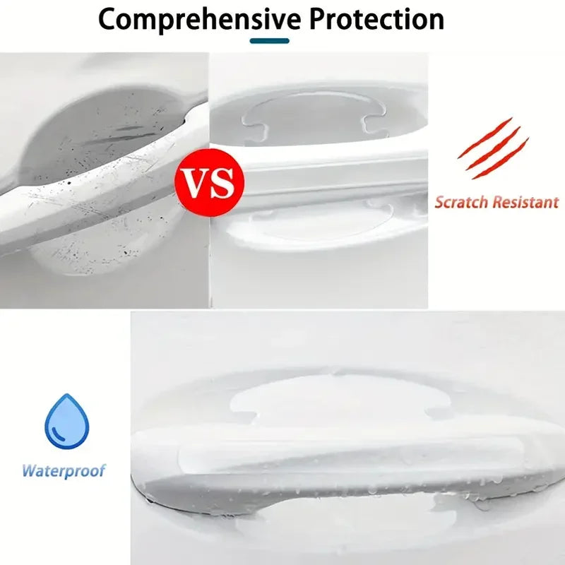 8PCS Car Door Handle Bowl Scratch-Proof Protective Sticker Film Car Door Protector Nixie