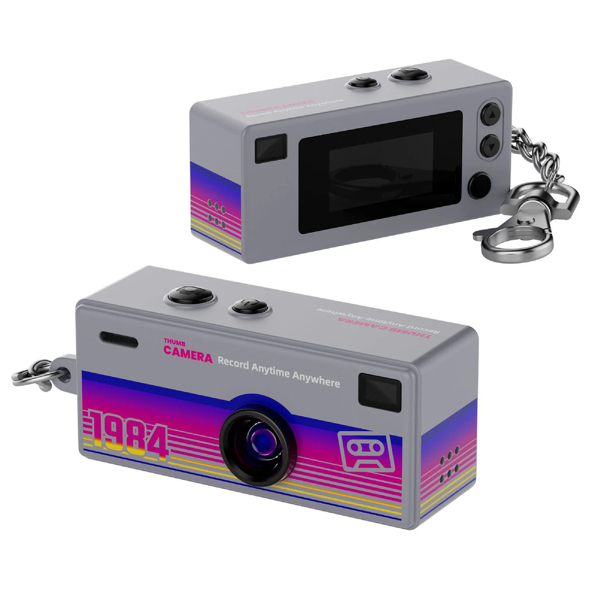 Retro Mini Keychain Camera 1080P HD Portable Video Recorder Mini Keychain Camera Nixie GRAY