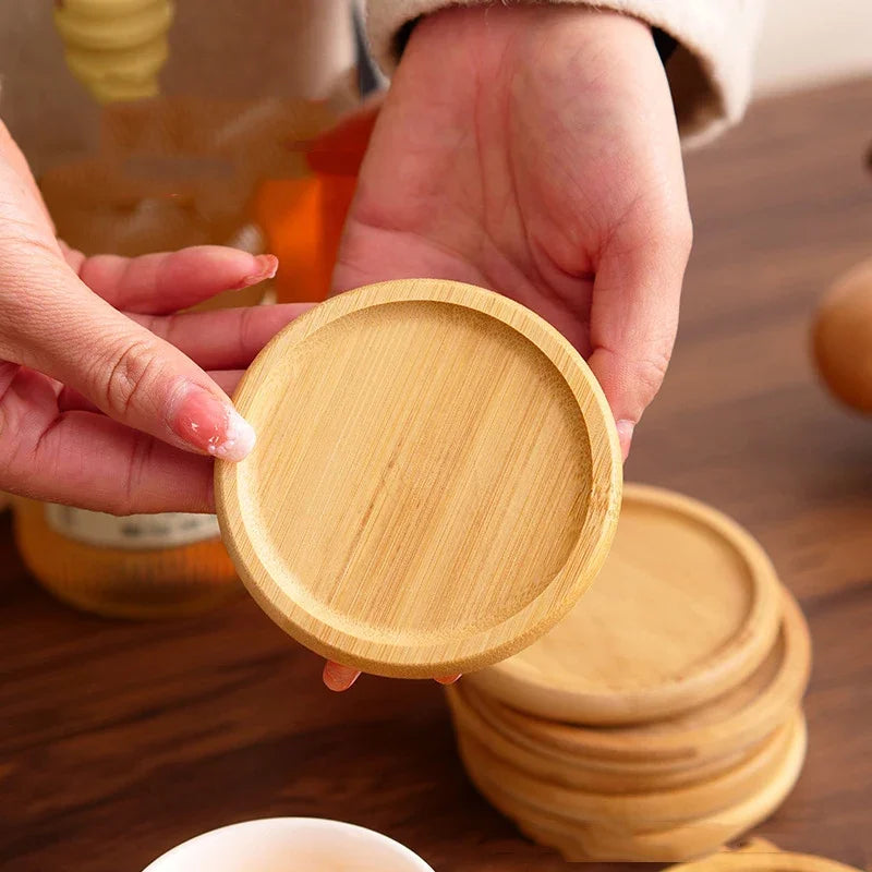 Walnut Wood Round Coaster – Heat Resistant & Eco-Friendly