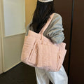Large Flannel Tote Bag – Women's Laptop Shoulder Commuter Bag Women's Tote Bag Nixie Pink
