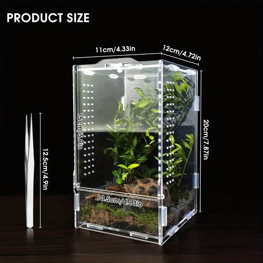 Acrylic Jumping Spider Enclosure – Escape-Proof Reptile Habitat Reptile Enclosure Nixie