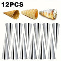Stainless Steel Cream Horn Molds – 8 & 12-Piece Baking Cones Cream Horn Molds Nixie 12 PCS-SET