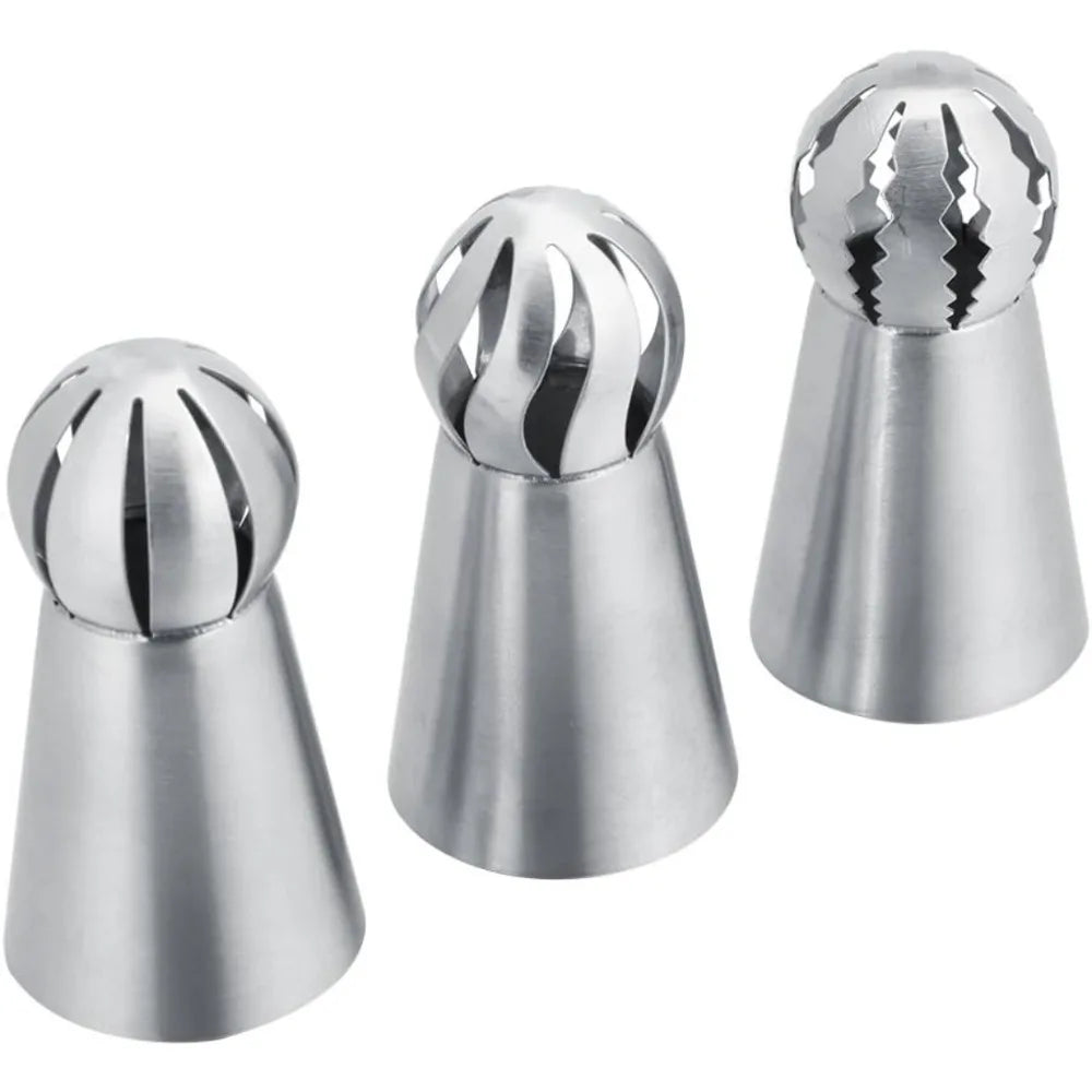 3-Piece Stainless Steel Cake Icing Nozzle Tips | Baking Set Cake Decorating Tips Nixie