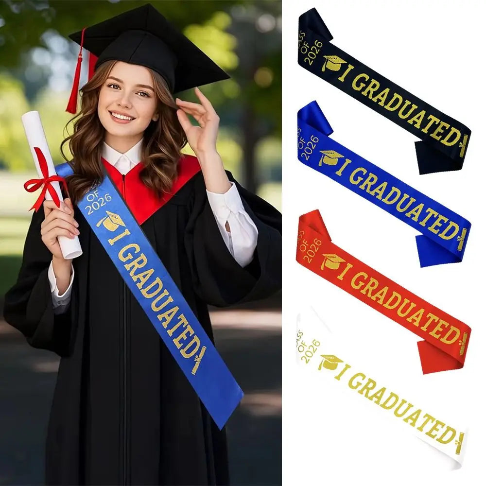 Class of 2026 Graduation Stole Sash – Unisex Satin Honor Scarf Graduation Stole Sash Nixie