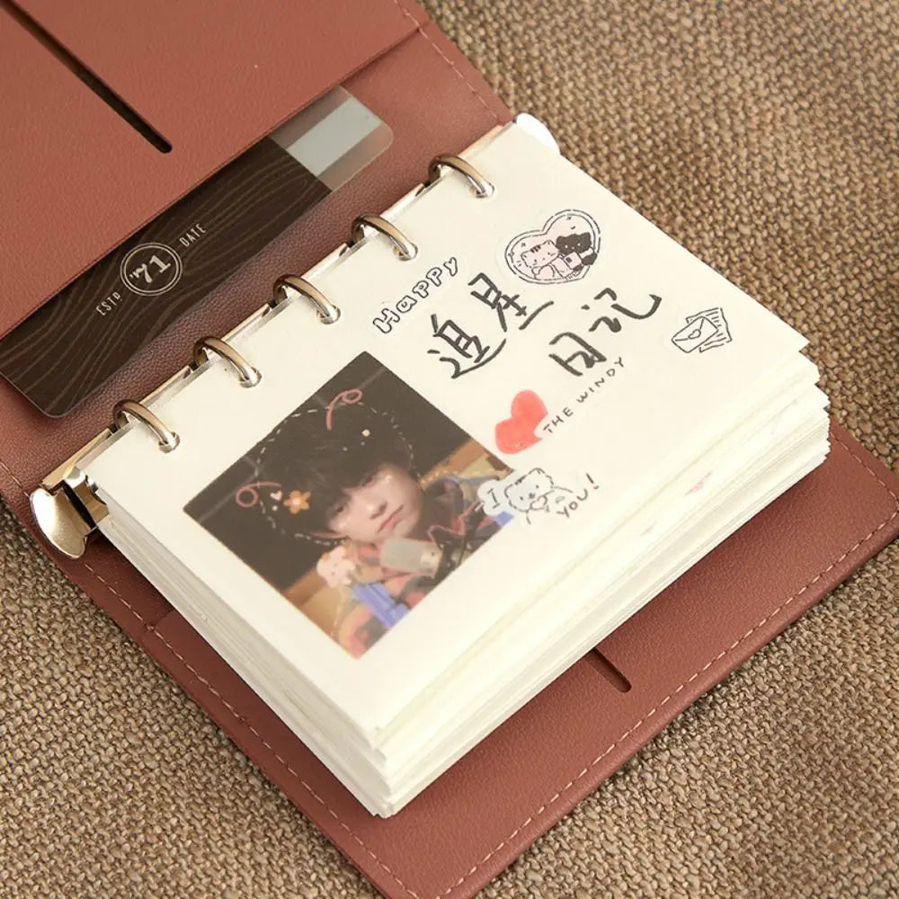 M5 Mini 5-Ring Loose-Leaf Binder Notebook – PU Leather Cover