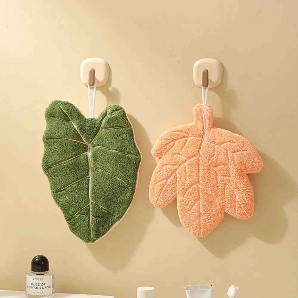 Double-Layer Leaf Hand Towel – Fast-Dry Hanging Kitchen Cloth