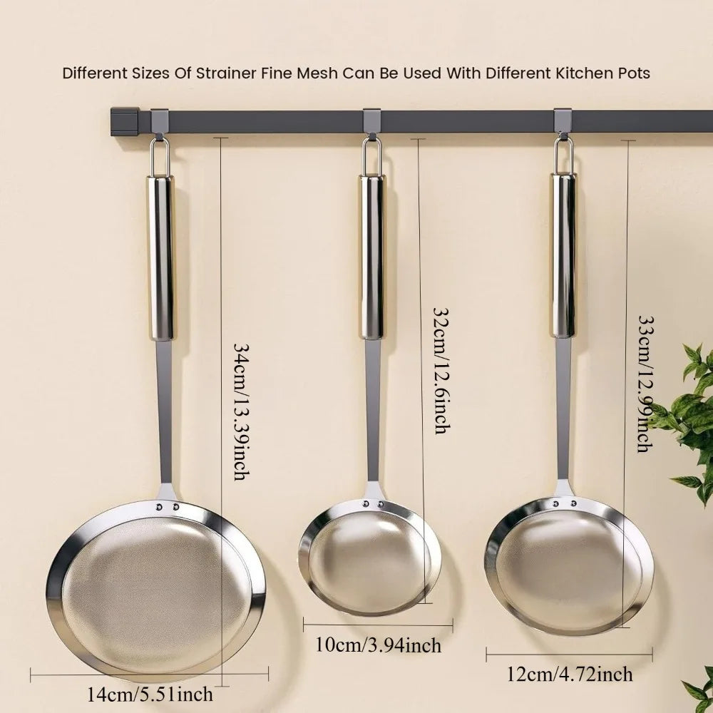 Stainless Steel Fine Mesh Strainer Spoon & Skimmer Ladle Mesh Strainer Spoon Nixie