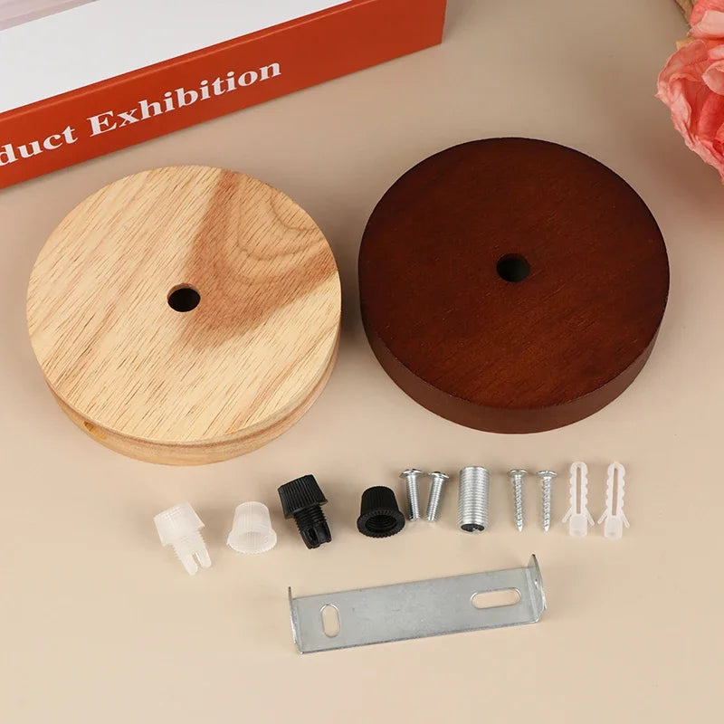 Wood Ceiling Plate Lamp Base 10/12cm – DIY Chandelier Holder Ceiling Lamp Base Nixie
