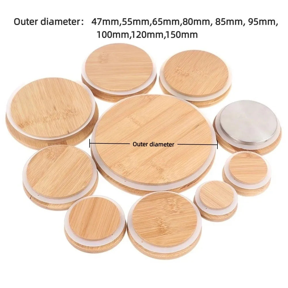 Reusable Bamboo Mason Jar Lids with Silicone Seal – 85mm Mason Jar Lids Nixie