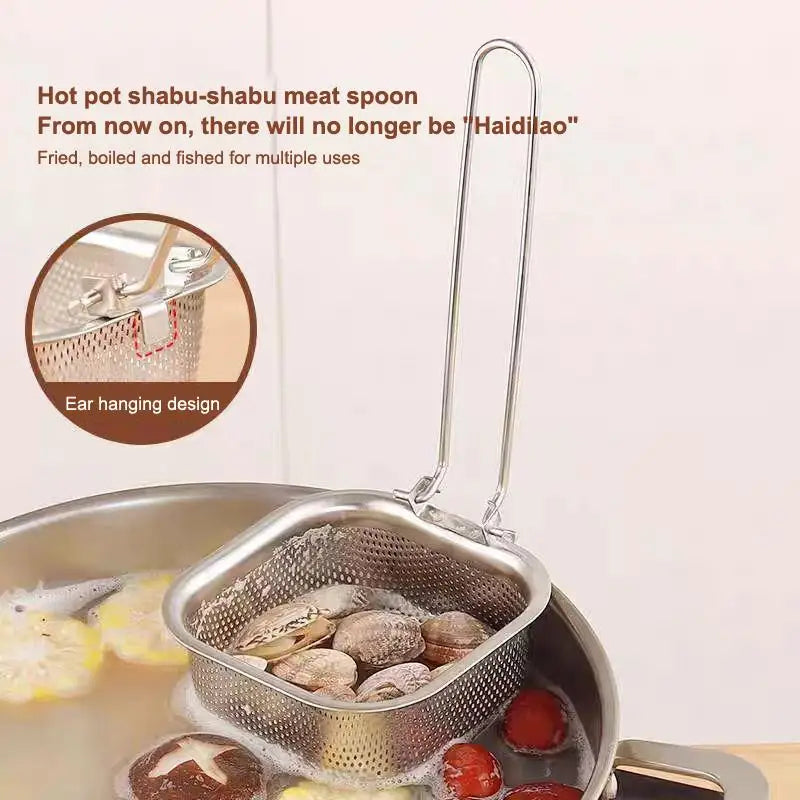 Stainless Steel Hot Pot Skimmer Noodle Strainer Fry Basket Kitchen Strainer Basket Nixie