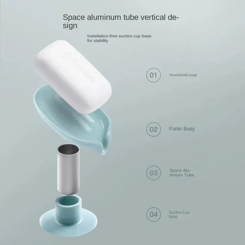 Leaf Shape Drain Soap Holder Suction Cup Tray | Nixie Soap Dish Holder Nixie