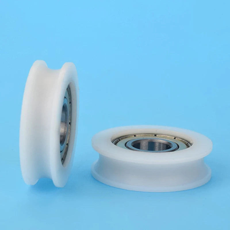 U Groove Guide Pulley Wheel 12×44×16mm Nylon Wrapped Roller Guide Pulley Wheel Nixie
