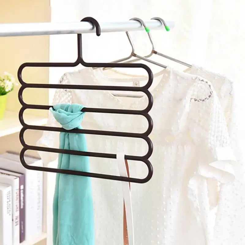 5-Tier Pants Hanger Space-Saving Anti-Slip Closet Organizer Multi-Layer Clothes Hanger Nixie