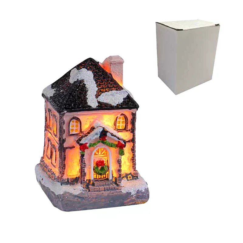 Mini LED Christmas Village House – Xmas Winter Décor Gift Christmas Village Decor Nixie