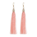 Boho Long Tassel Drop Earrings | 14 Colors | Allergy-Free Tassel Drop Earrings Nixie Pink