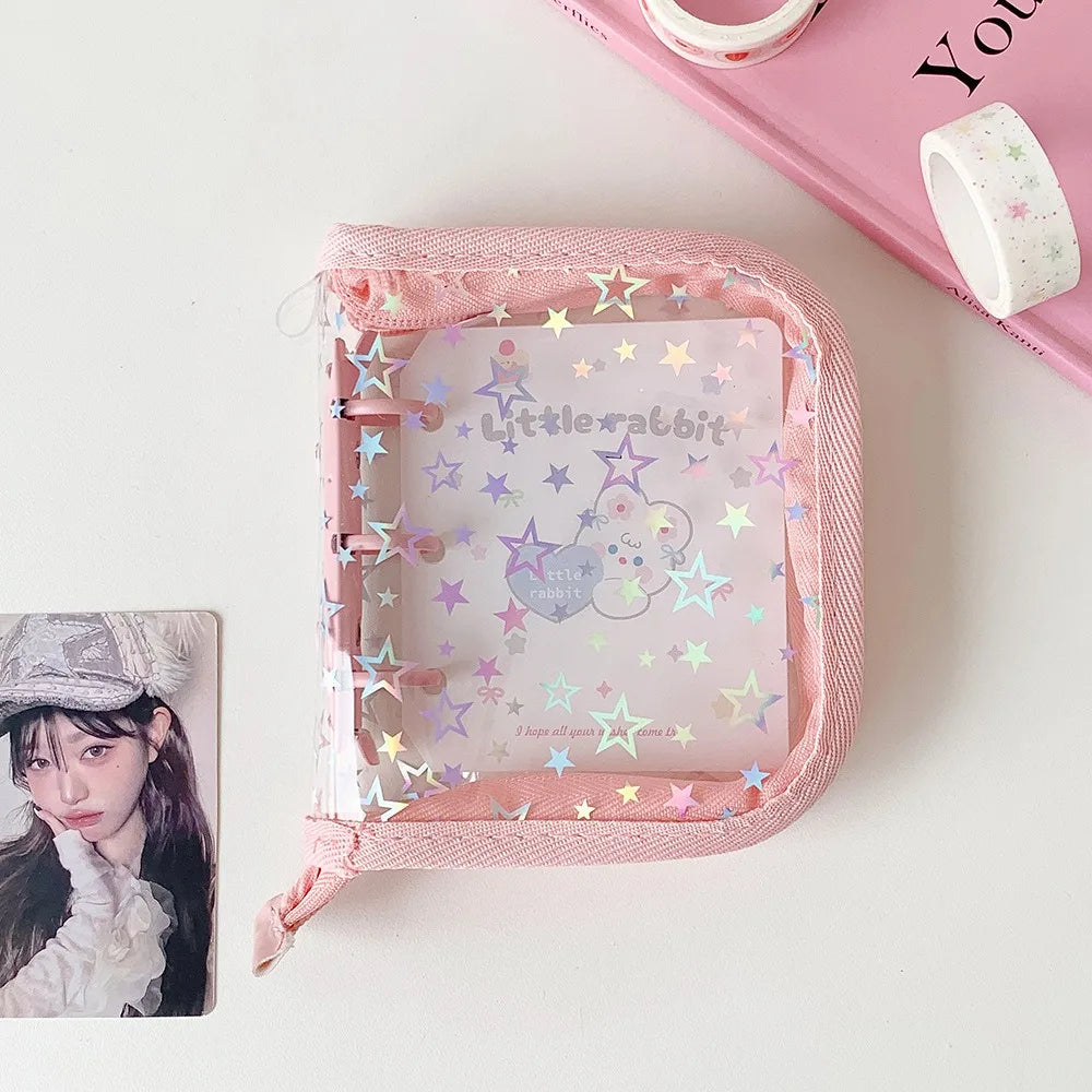A8 Kpop Photocard Binder | Star Glitter PVC Loose-Leaf Album