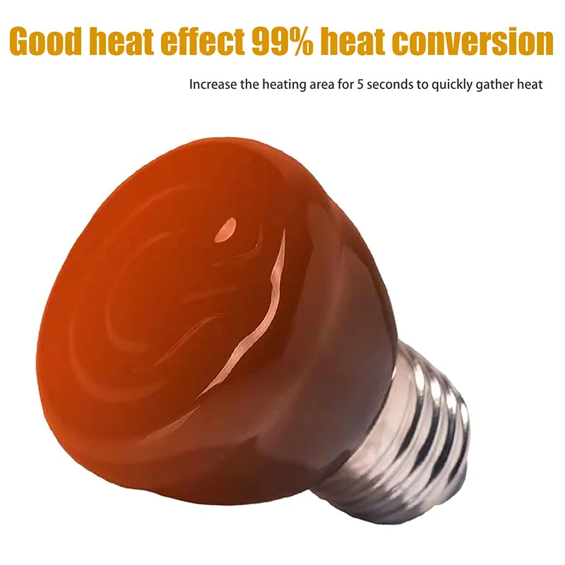 Far Infrared Ceramic E27 Heating Lamp for Reptiles 20-80W Reptile Heating Lamp Nixie