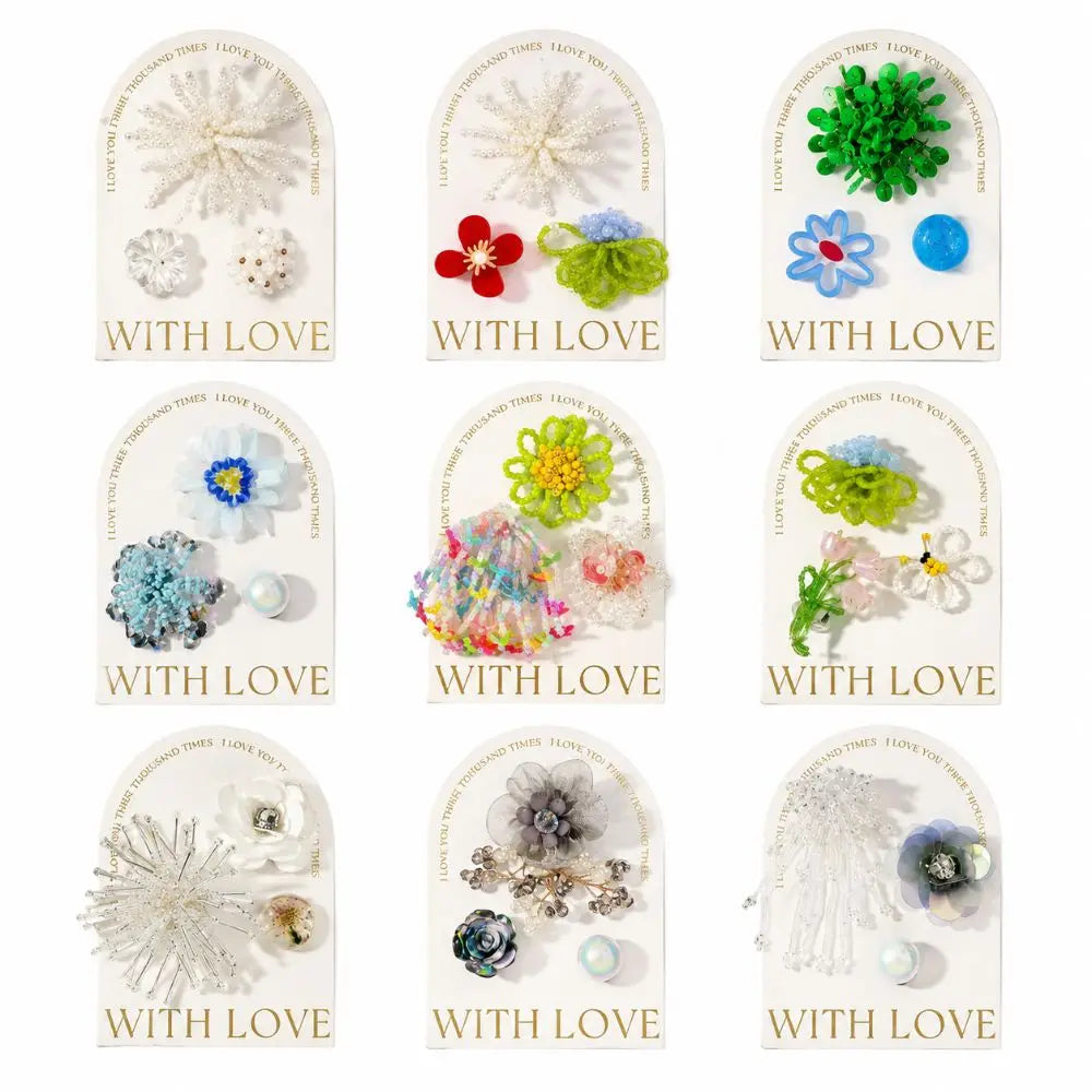 3Pcs Floral Crystal Shoe Charms Pearl Bead Tassel Clips Set Shoe Charms Clips Nixie