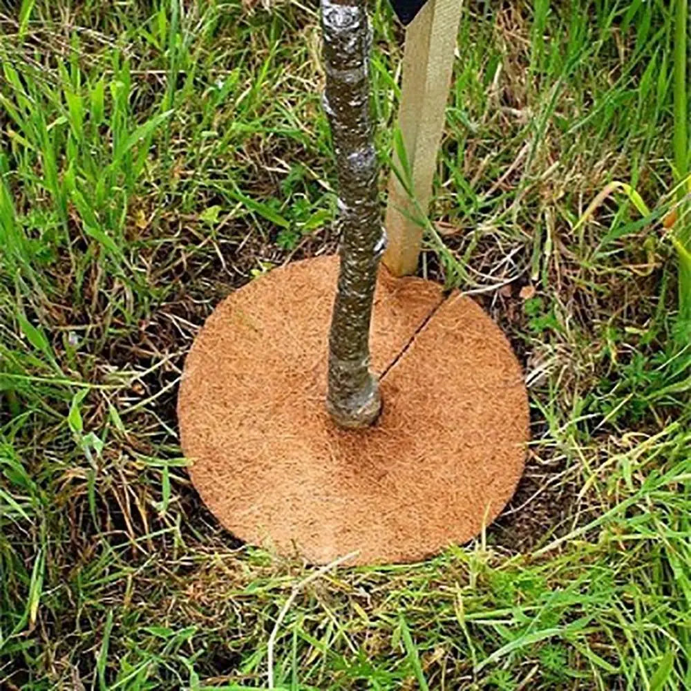 Natural Coconut Fiber Pot Mat – Weed Barrier Mulch Disc Garden Mulch Mat Nixie