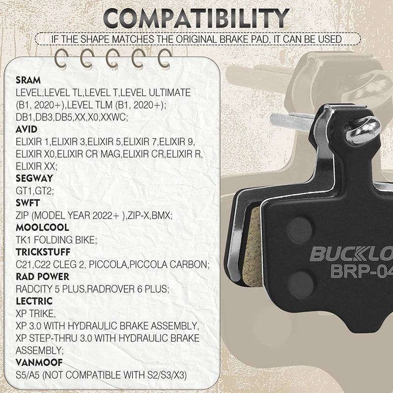 BUCKLOS Disc Brake Pads for SRAM ELIXIR DB1 DB5 | MTB Road Bike Disc Brake Pads Nixie