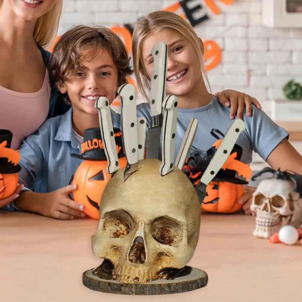 Skull Knife Holder – Gothic Halloween Kitchen Decor & Gift Knife Holder Nixie