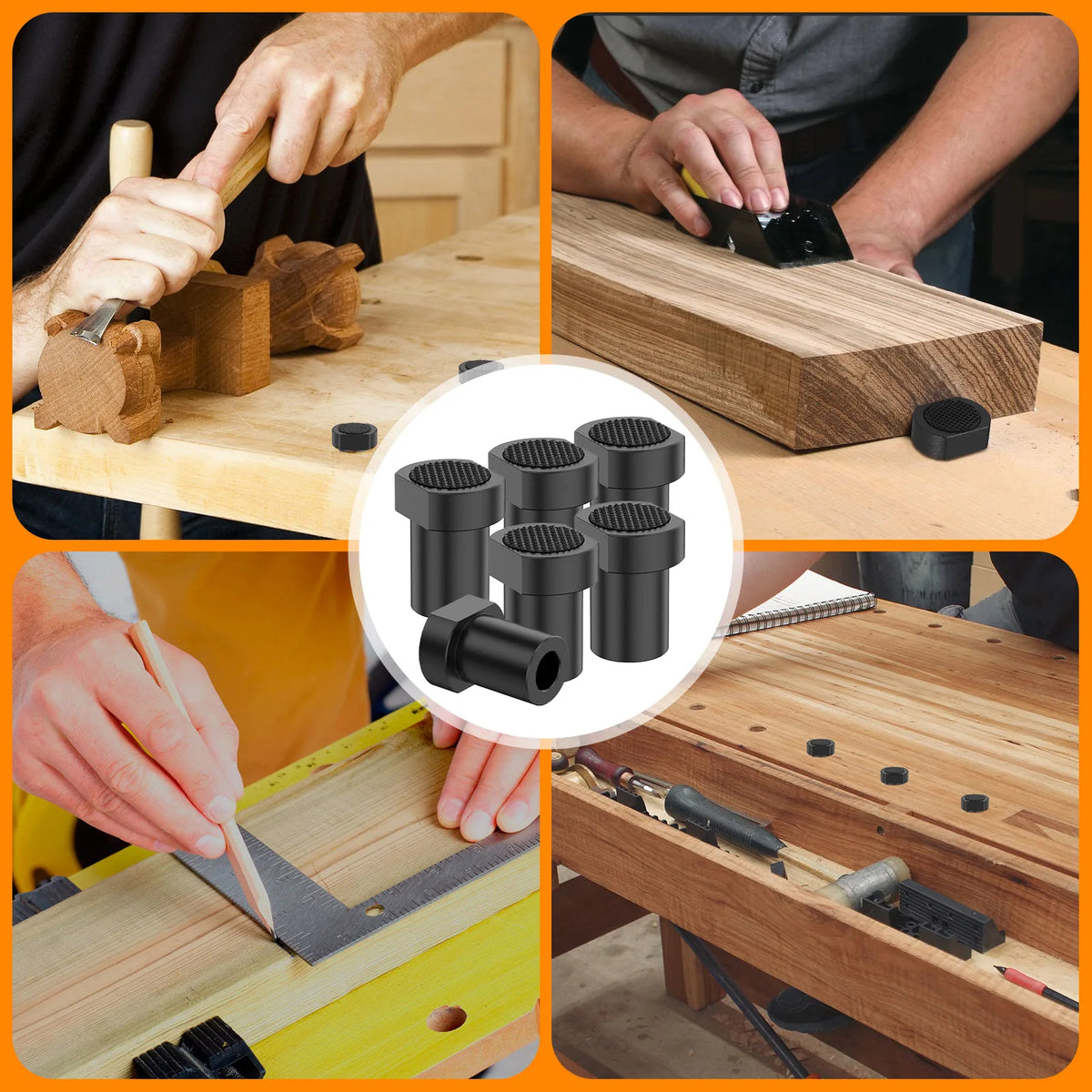 6Pcs Aluminum Alloy MFT Bench Clamps – Workbench Table Stops
