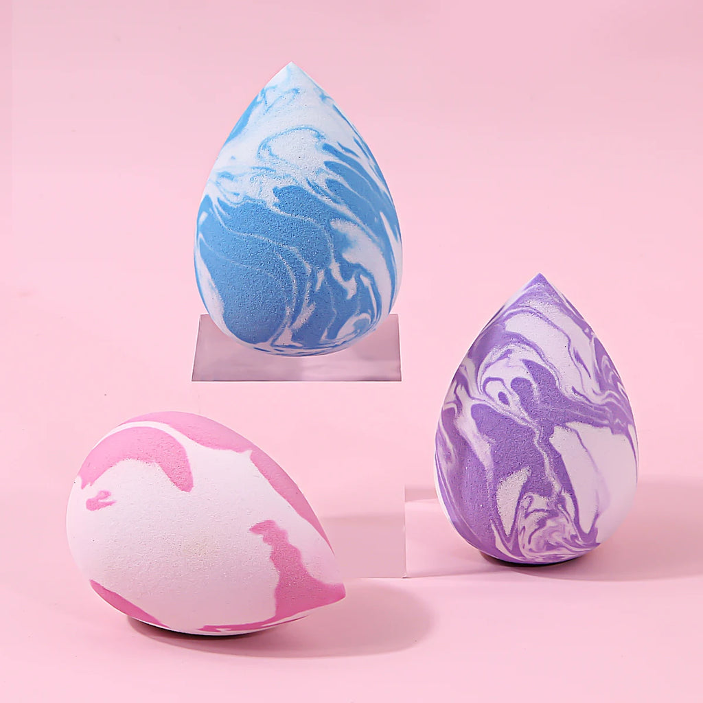 3PCS Two-Color Makeup Sponge Powder Puff – Dry & Wet Use Makeup Sponge Puff Nixie