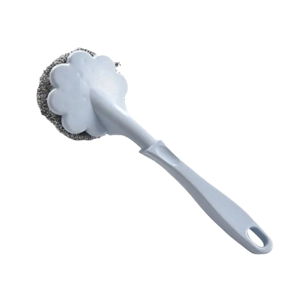 Long Handle Steel Wire Pot Scrubber Brush | Kitchen Cleaner