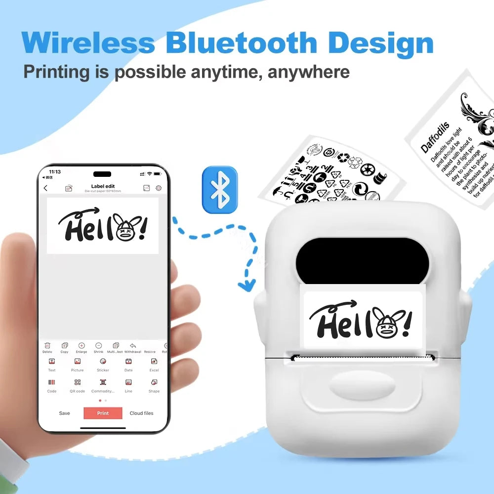 Marklife P50 Portable Bluetooth Thermal Label Printer 12-50mm