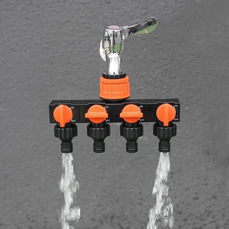 4-Way Garden Tap Water Splitter – Metal Drip Irrigation Garden Tap Splitter Nixie