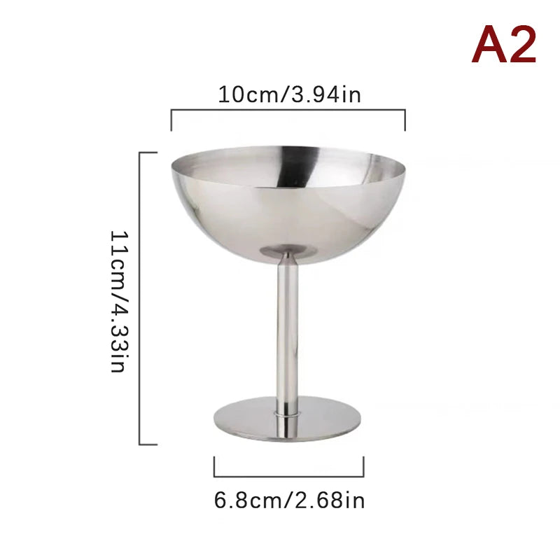 Stainless Steel Ice Cream Goblet Cup – Dessert & Salad Bowl Dessert Goblet Cup Nixie A2