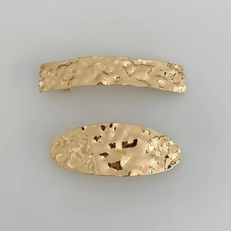 Metal Geometric Spring Hair Clip – Gold & Silver Plated Hair Clip Nixie