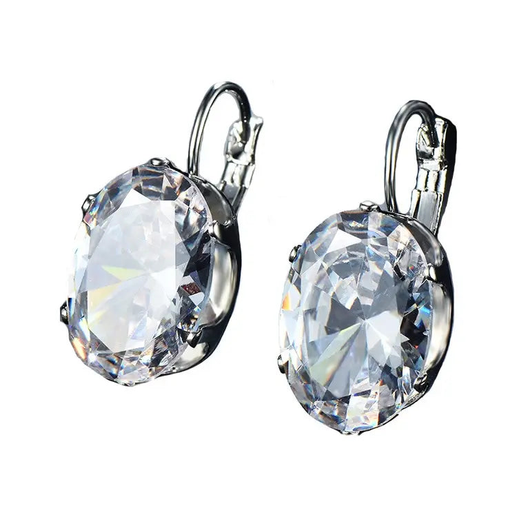 Women's Large Zircon Drop Earrings – Crystal Statement Jewelry Drop Earrings Nixie