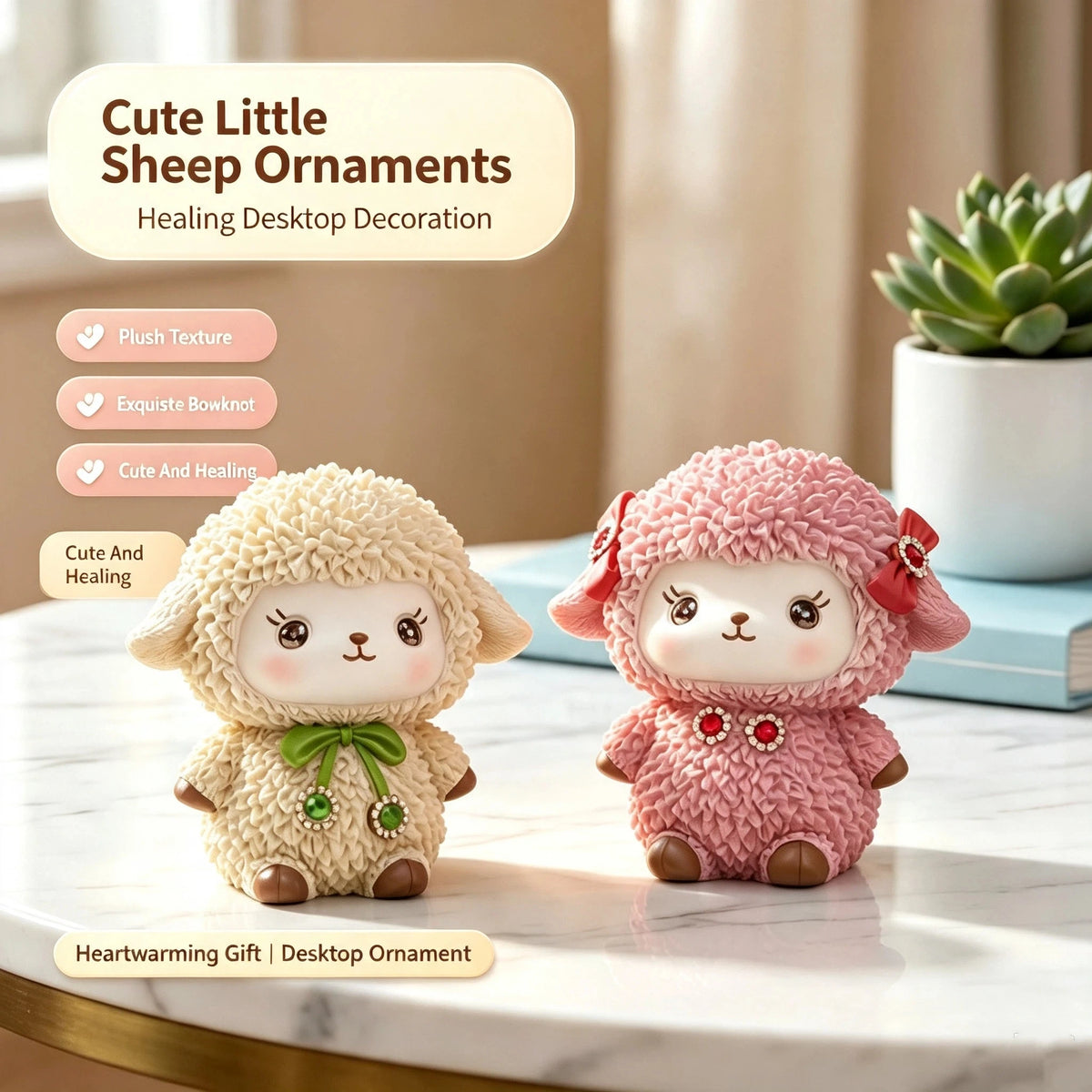 Cute Sheep Figurine Hand-Painted Resin Decor & Coin Bank Resin Figurine Nixie