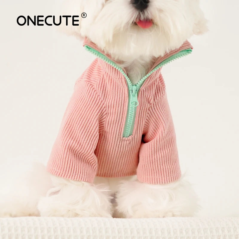 Dog Zipper Shirt – Warm Cotton Costume for Small Dogs Dog Apparel Nixie