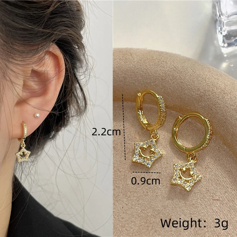 Nixie Zircon Drop Earrings – 14K Gold Plated Sparkle for Women Drop Earrings Nixie