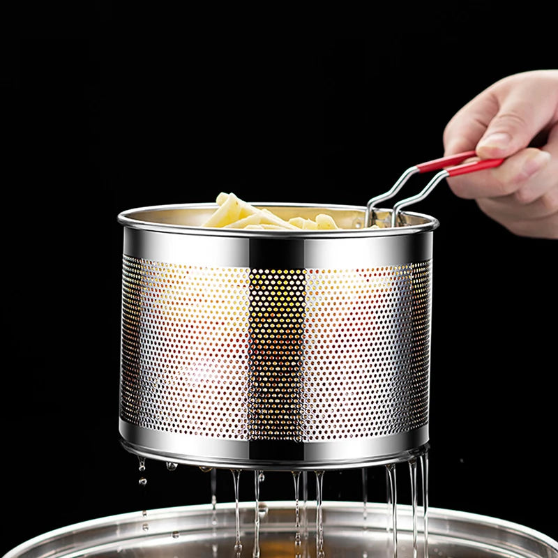 Stainless Steel Fry Basket Mesh Strainer Colander – 5 Sizes Fry Basket Strainer Nixie