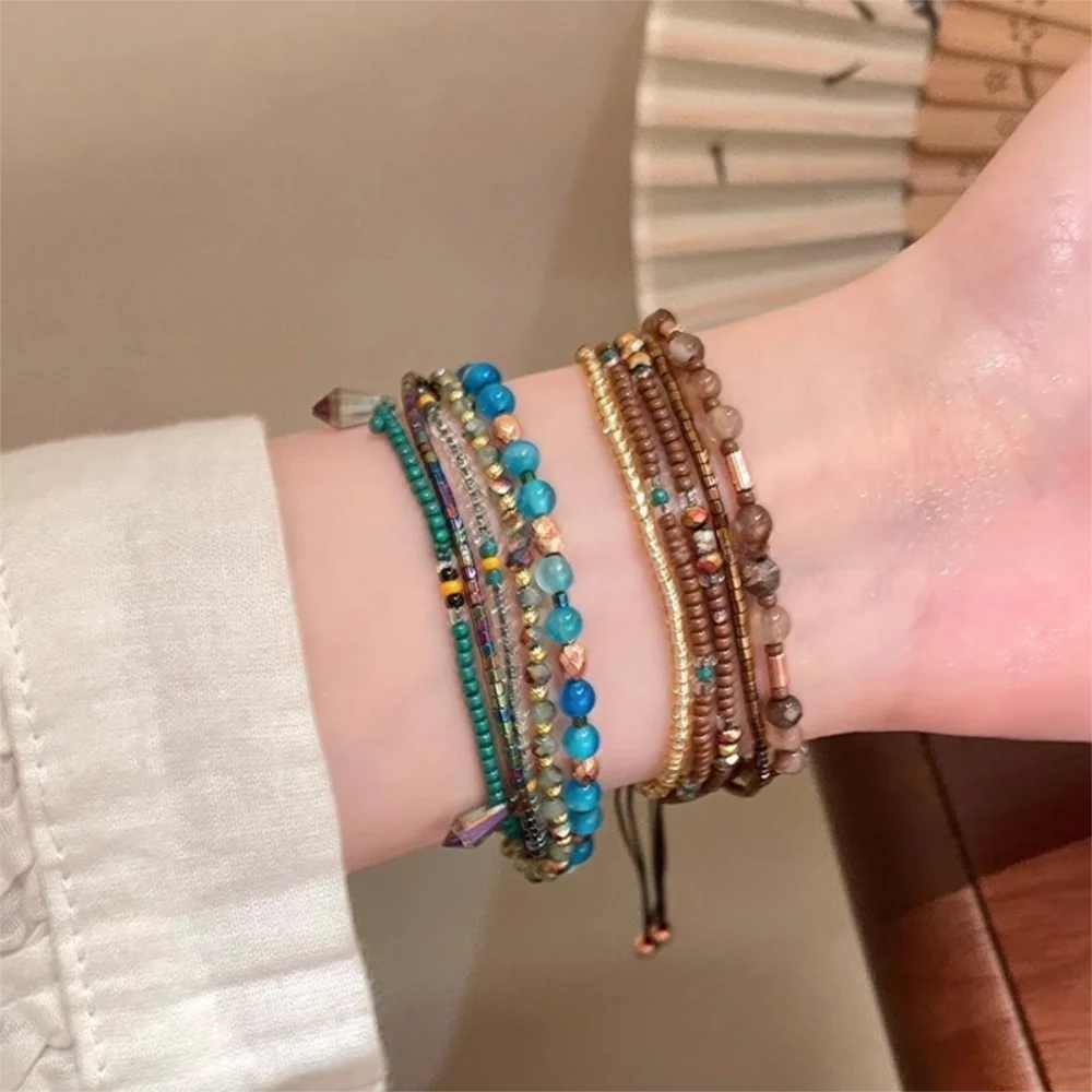 Bohemian Colorful Beaded Bracelet – Stretchy Stackable Bangle Beaded Bracelet Nixie
