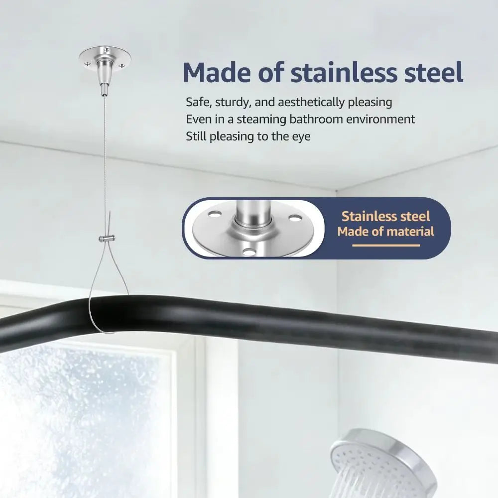 Stainless Steel Wire Rope Support for Shower Curtain Rod Curtain Rod Support Nixie
