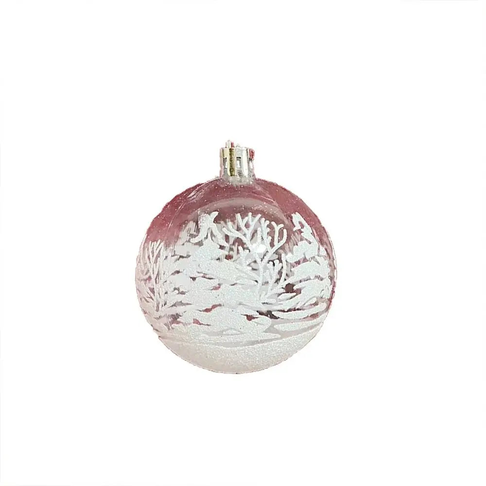 6pcs Clear Christmas Baubles 6cm Transparent Snow Ball Ornaments Christmas Ornaments Nixie