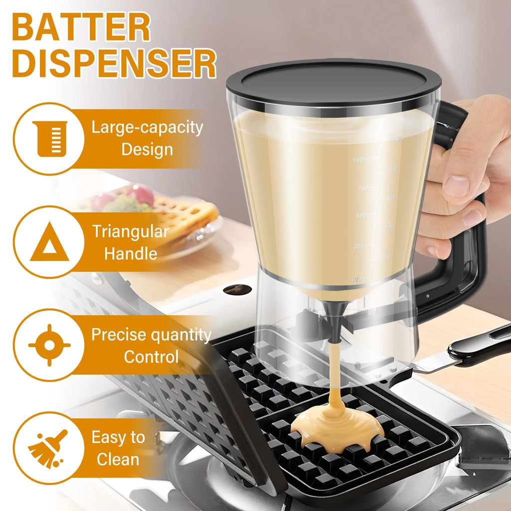 Pancake Batter Dispenser – 3-Cup Drip-Free Bakeware Tool Batter Dispenser Nixie