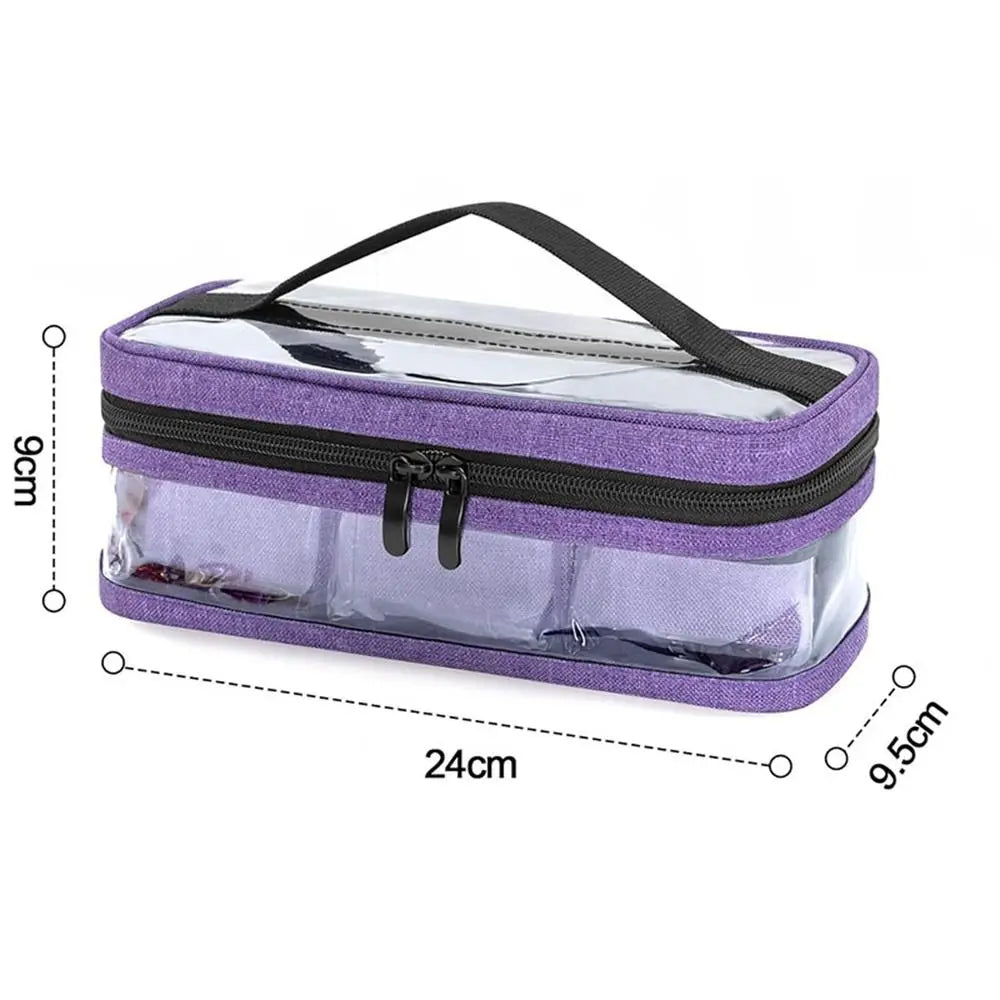 Clear PVC Nail Polish Organizer Bag – Holds 12 Bottles