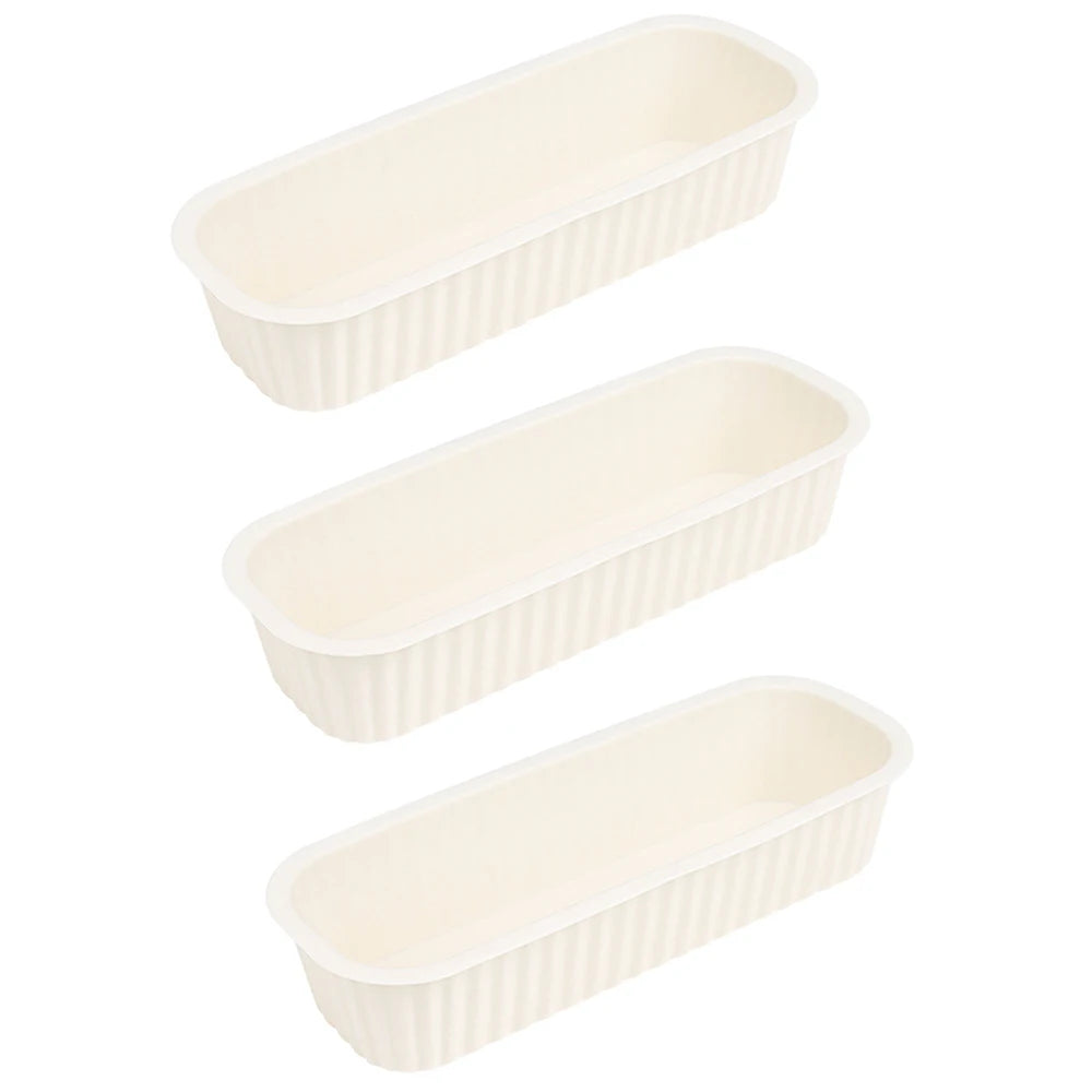 3-Pack Silicone Bread Molds – Non-Stick Oven & Air Fryer Trays Silicone Baking Molds Nixie White