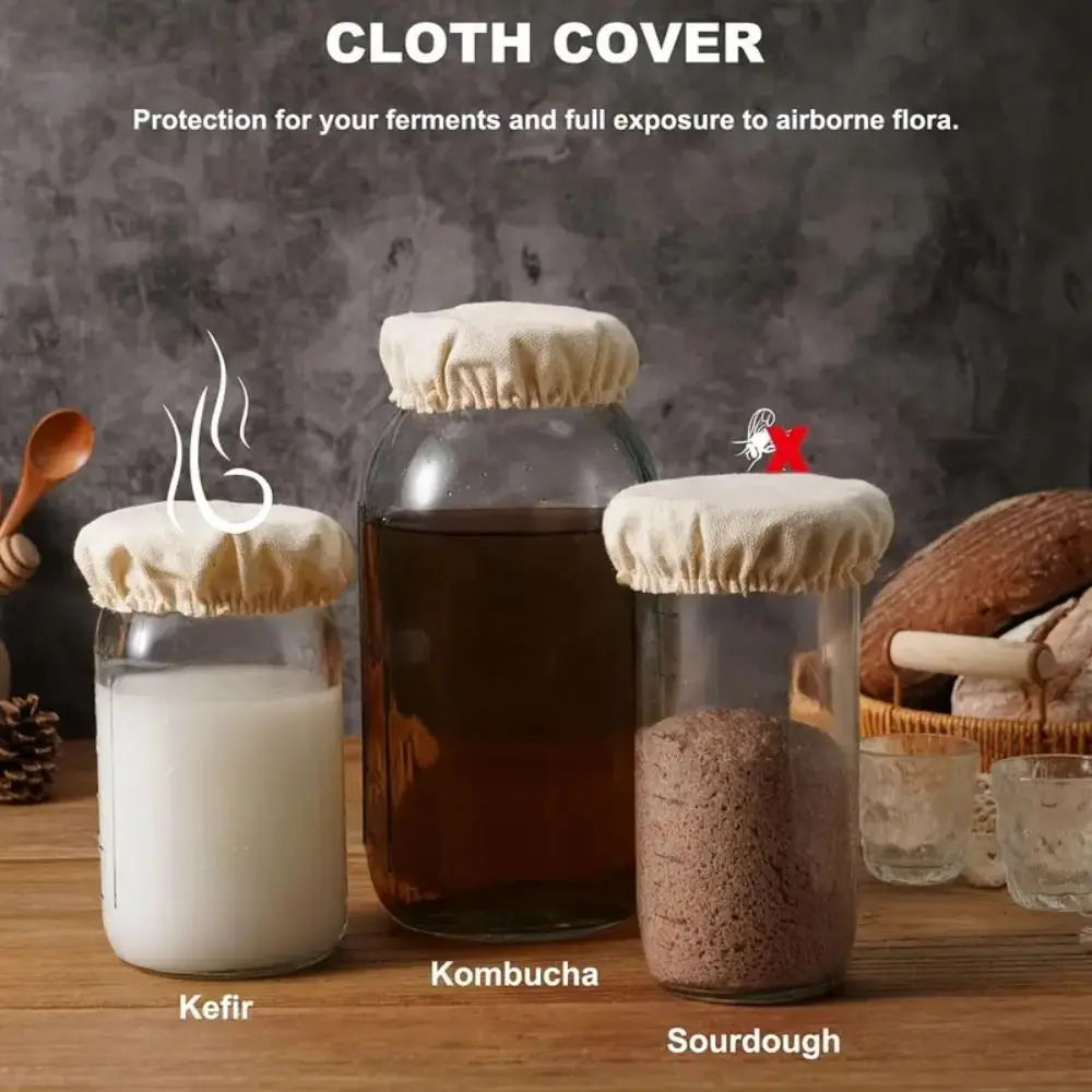 Cotton Cloth Jar Covers – Reusable Fabric Lids for Fermentation Fabric Jar Covers Nixie