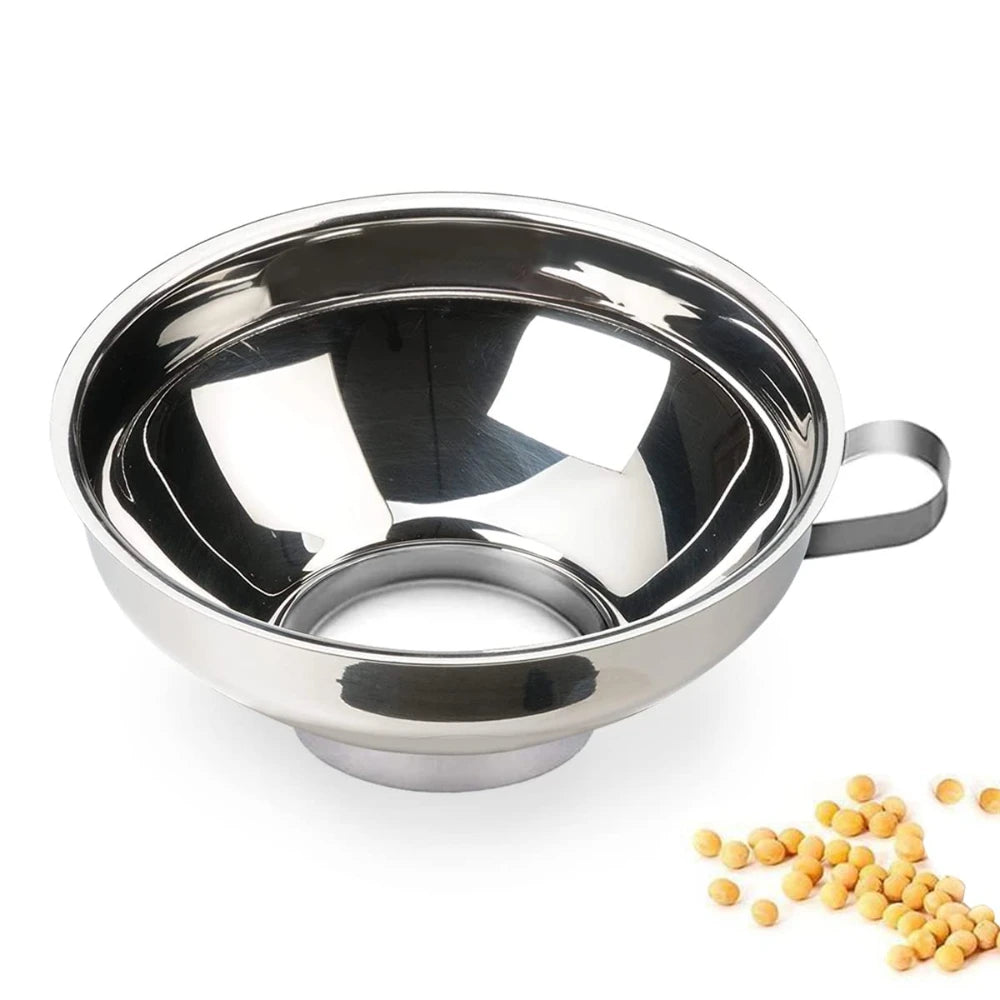 Stainless Steel Wide Mouth Funnel with Handle | Kitchen Tool