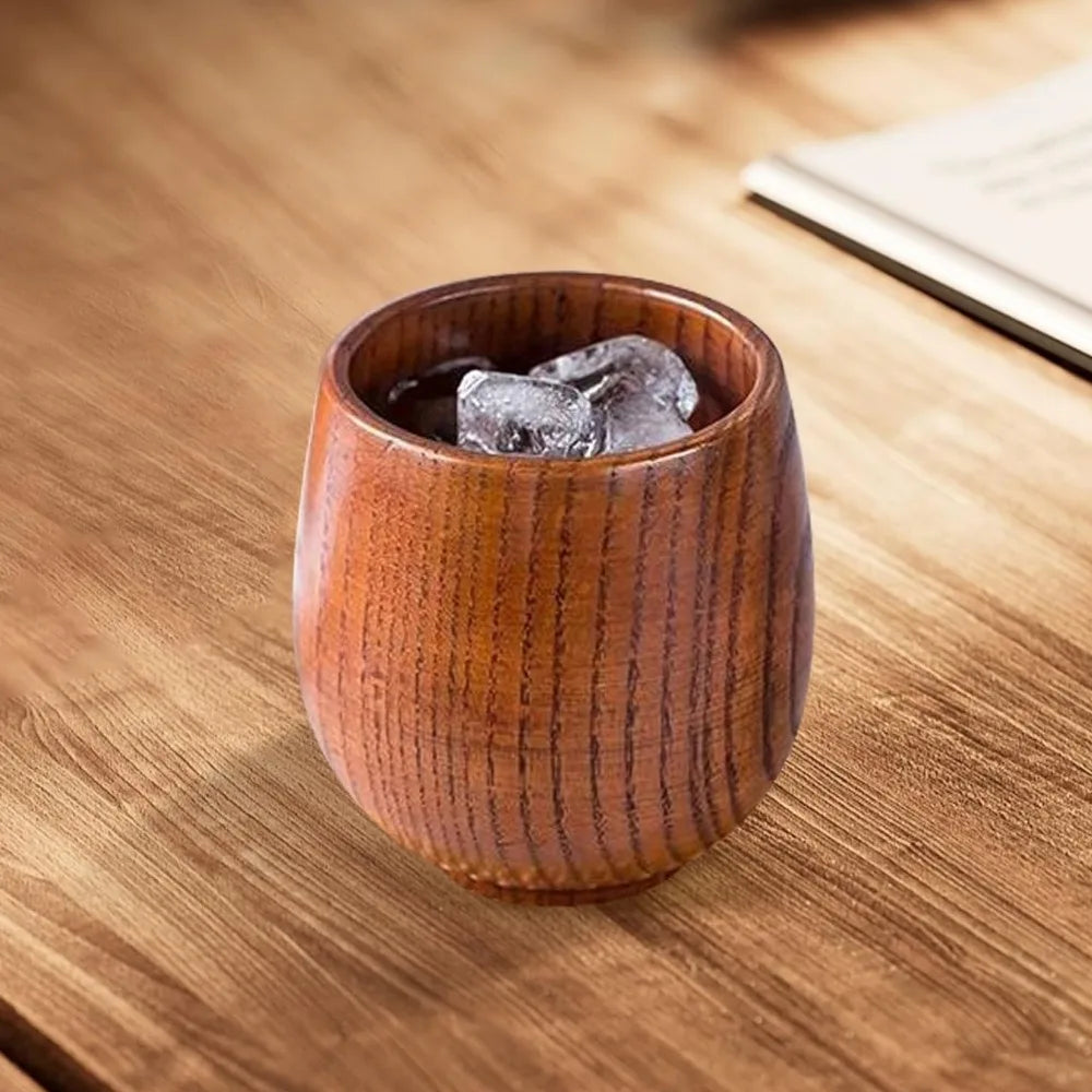FEB.WIND Wooden Tea Cup – Shatterproof Mug for Camping & Home Wooden Drinkware Mug Nixie