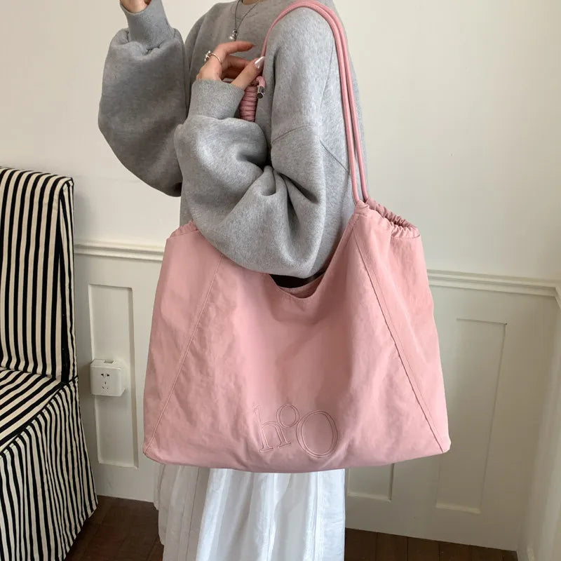 Korean Canvas Tote Bag – Large Women's Commuter Shoulder Bag Canvas Tote Bag Nixie