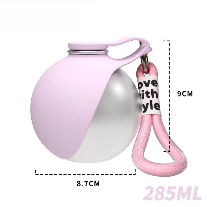 285ml Leak-Proof Stainless Steel Dog Travel Water Bottle & Bowl Dog Travel Water Bottle Nixie 304 Pink