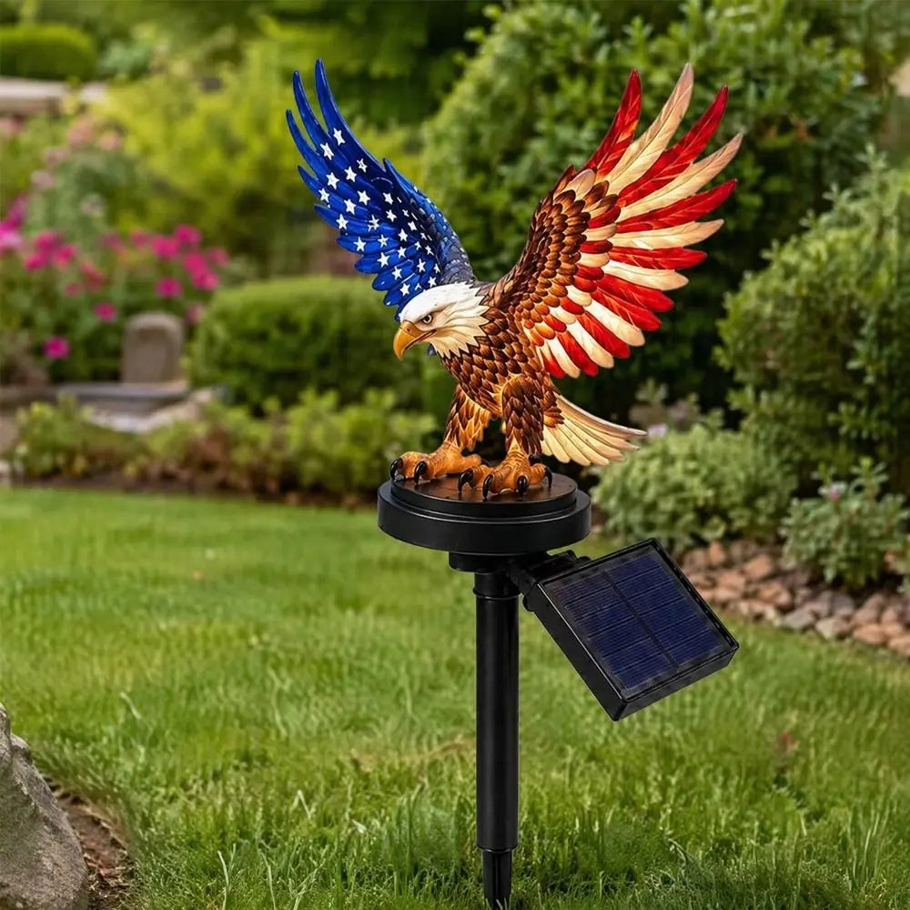 Solar LED Eagle Garden Stake Light – Patriotic Outdoor Décor Solar Garden Stake Light Nixie